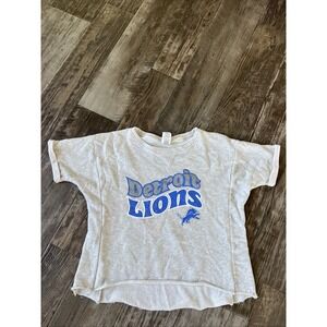 Detroit Lions Womens Size Large Short Sleeve Crewneck Sweatshirt NFL Football
